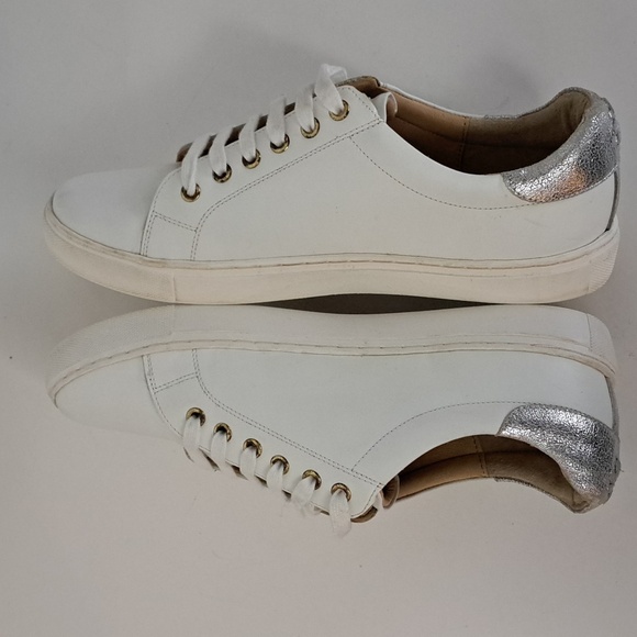 Elegant White and Silver Women's Sneakers - Picture 7 of 15